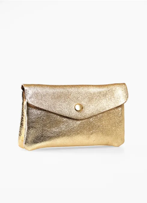 Gold Medium Leather Coin Purse
