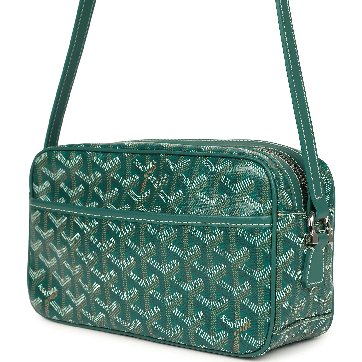 Goyard Goyardine Green Cap Vert PM Bag Palladium Hardware