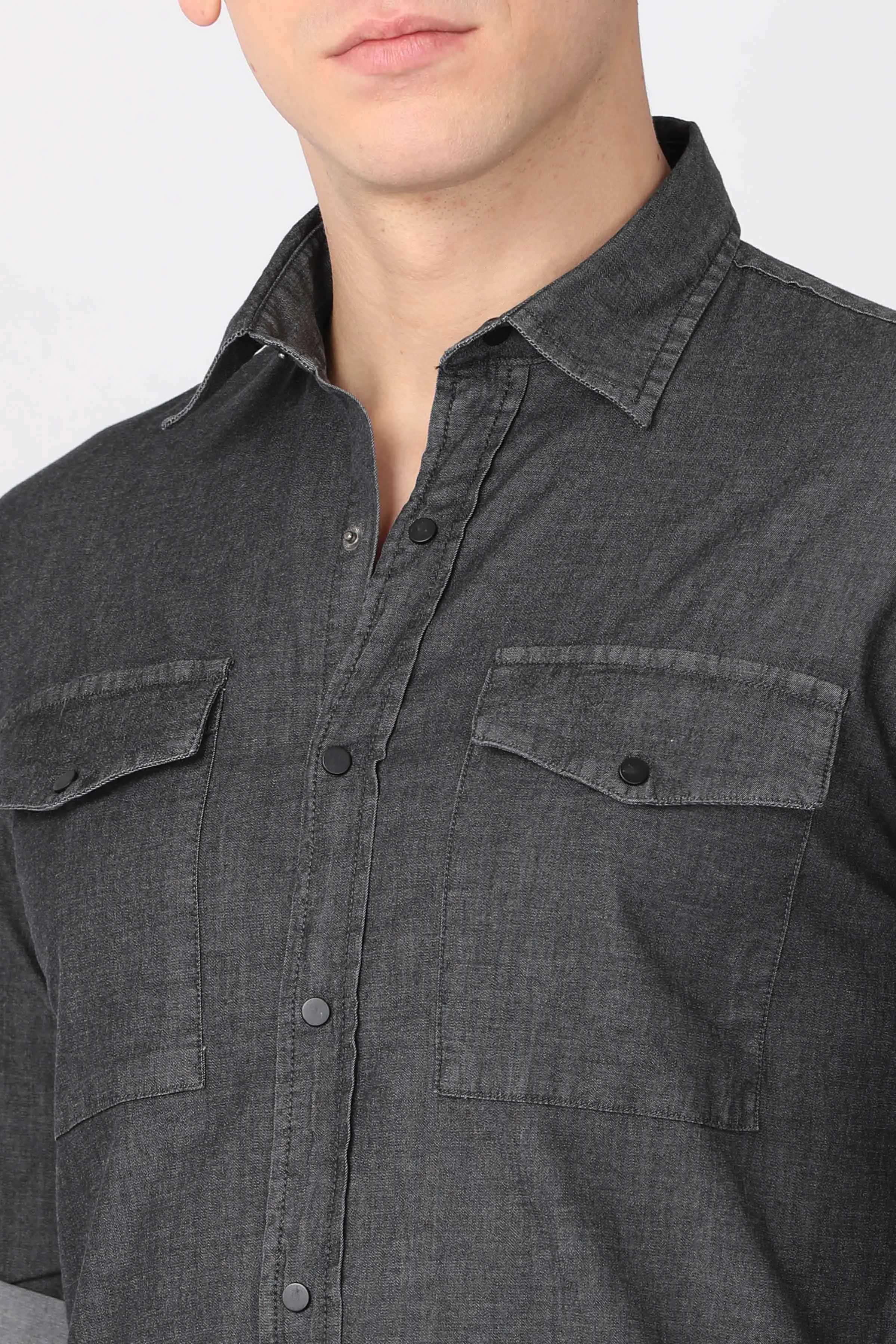 Grey Denim Shirt