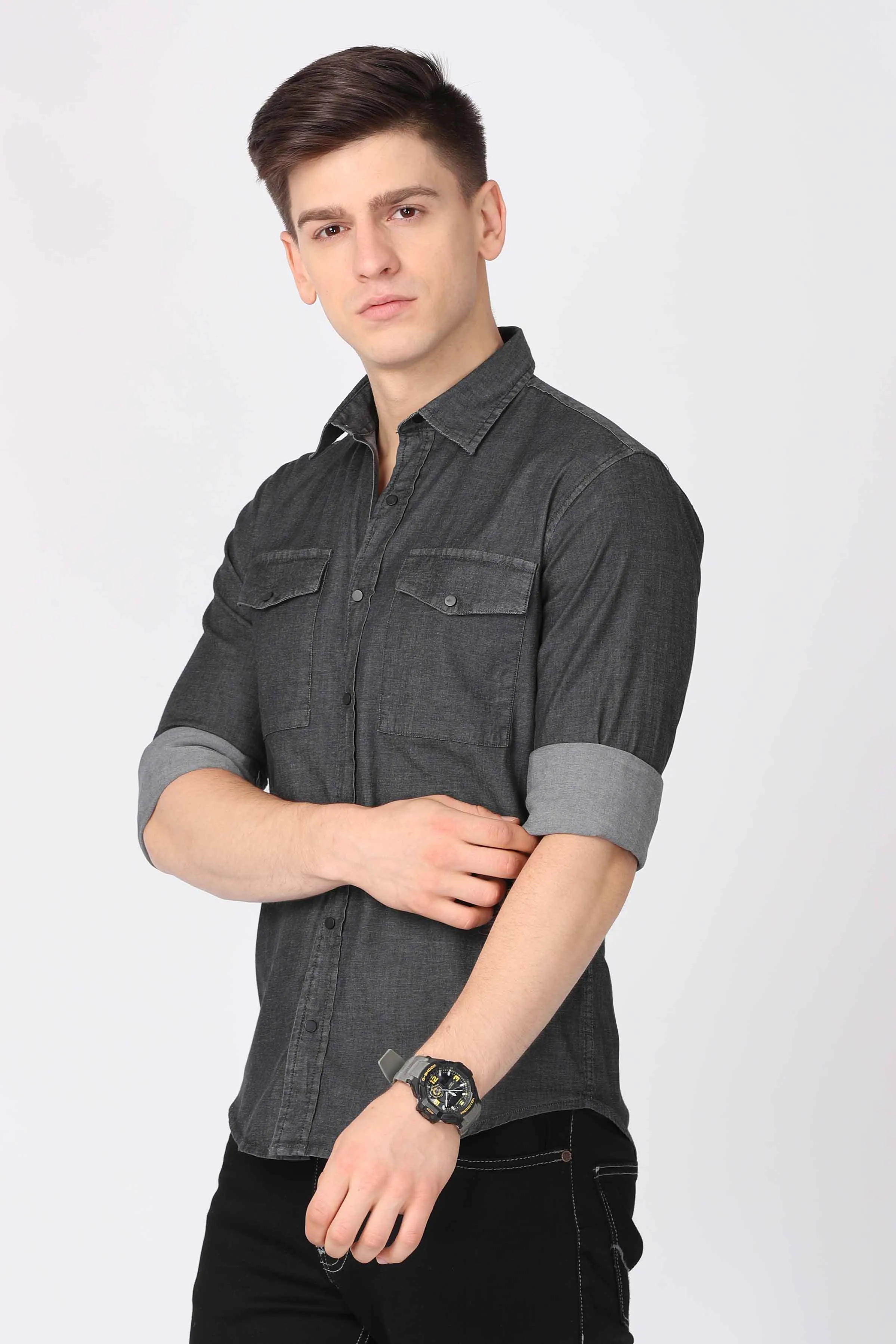 Grey Denim Shirt