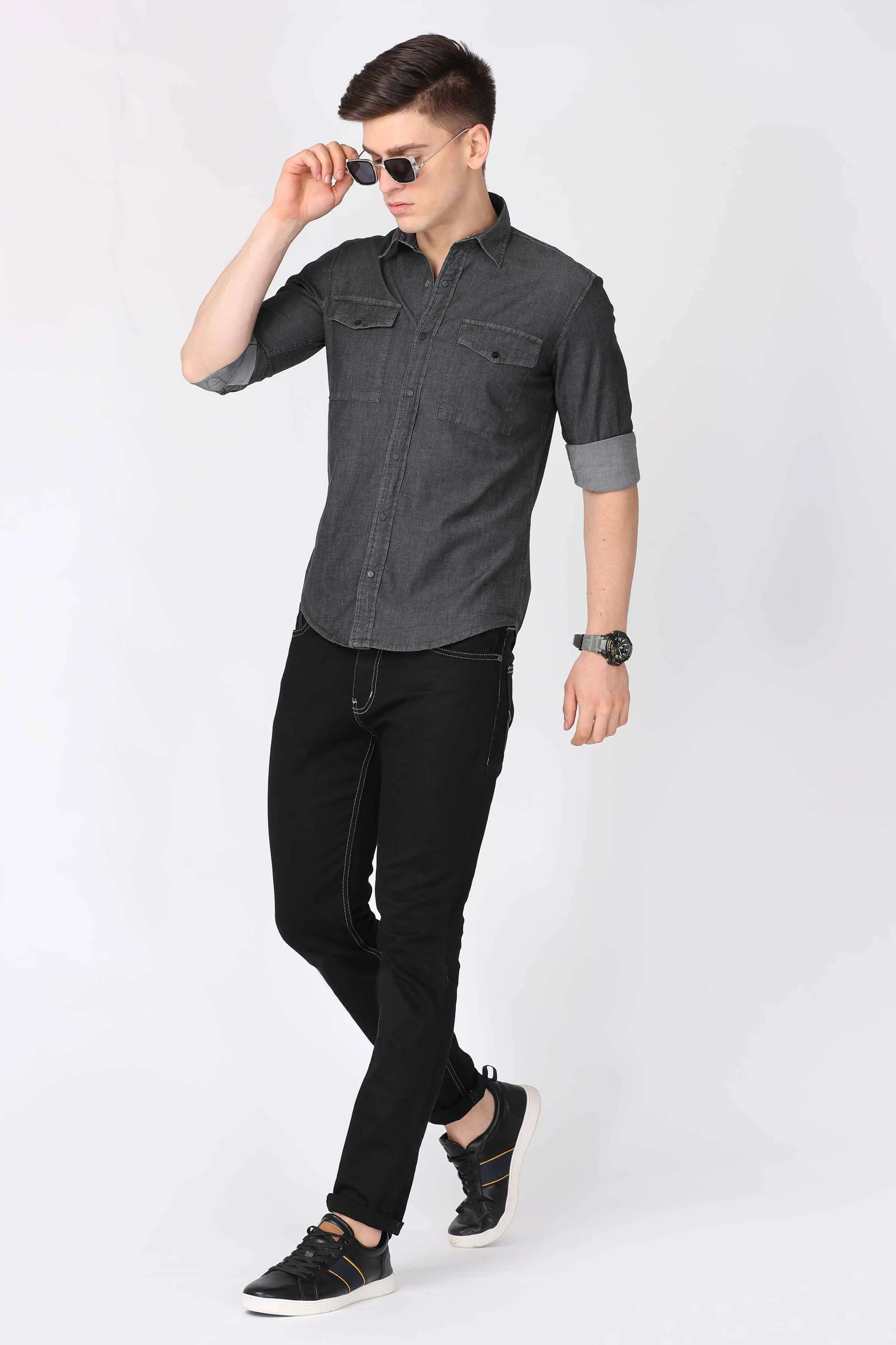 Grey Denim Shirt