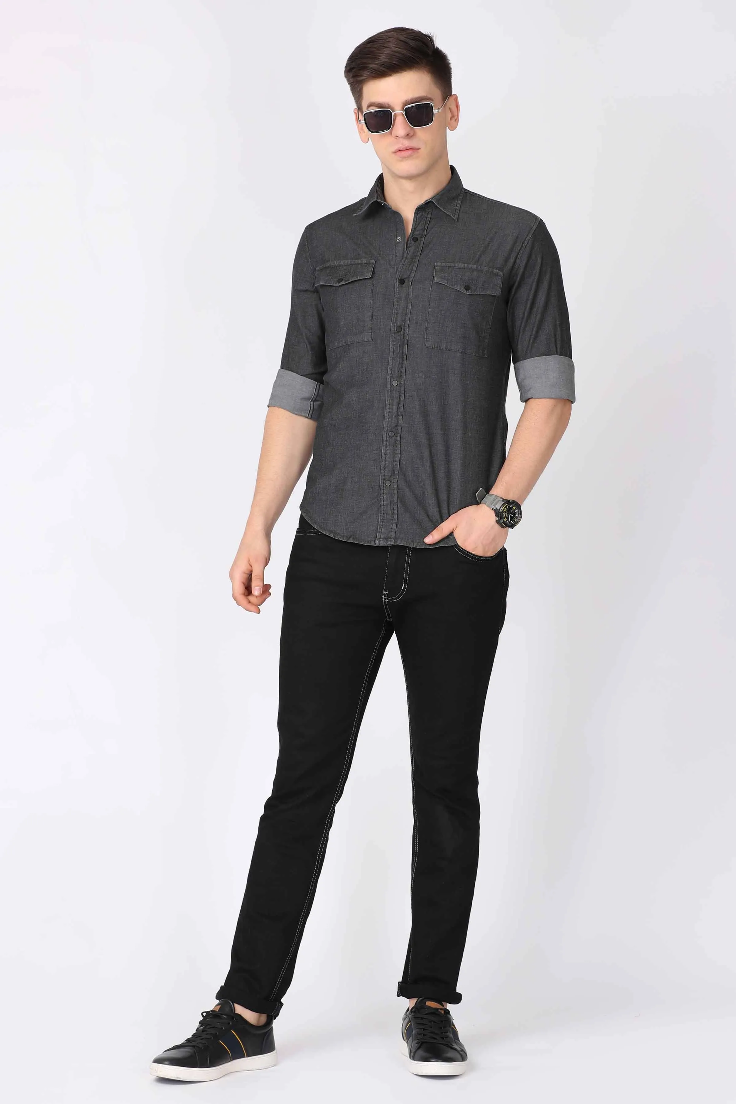 Grey Denim Shirt