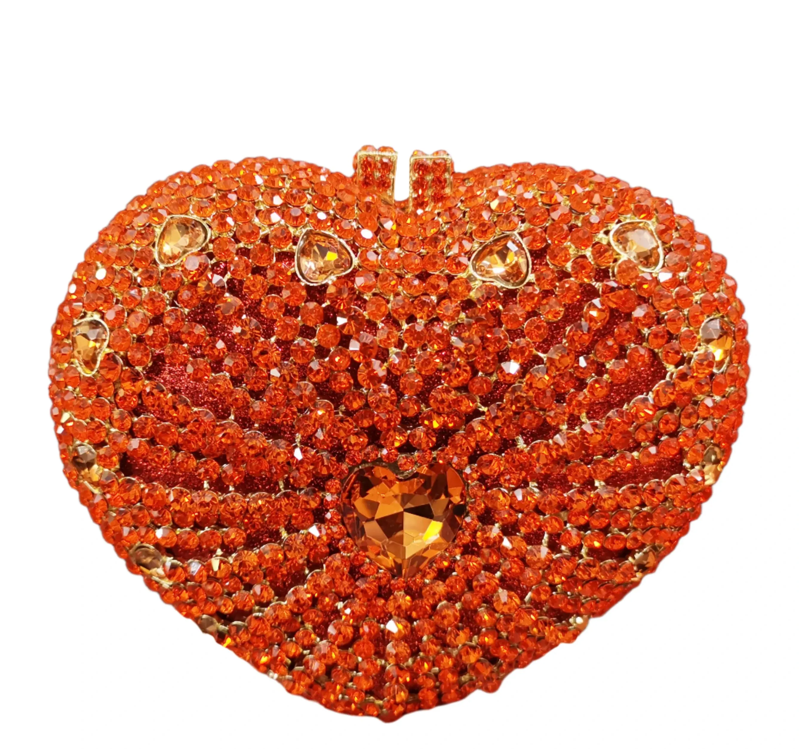 Heart Shape Diamond Crystal Decor Evening Clutch Bags