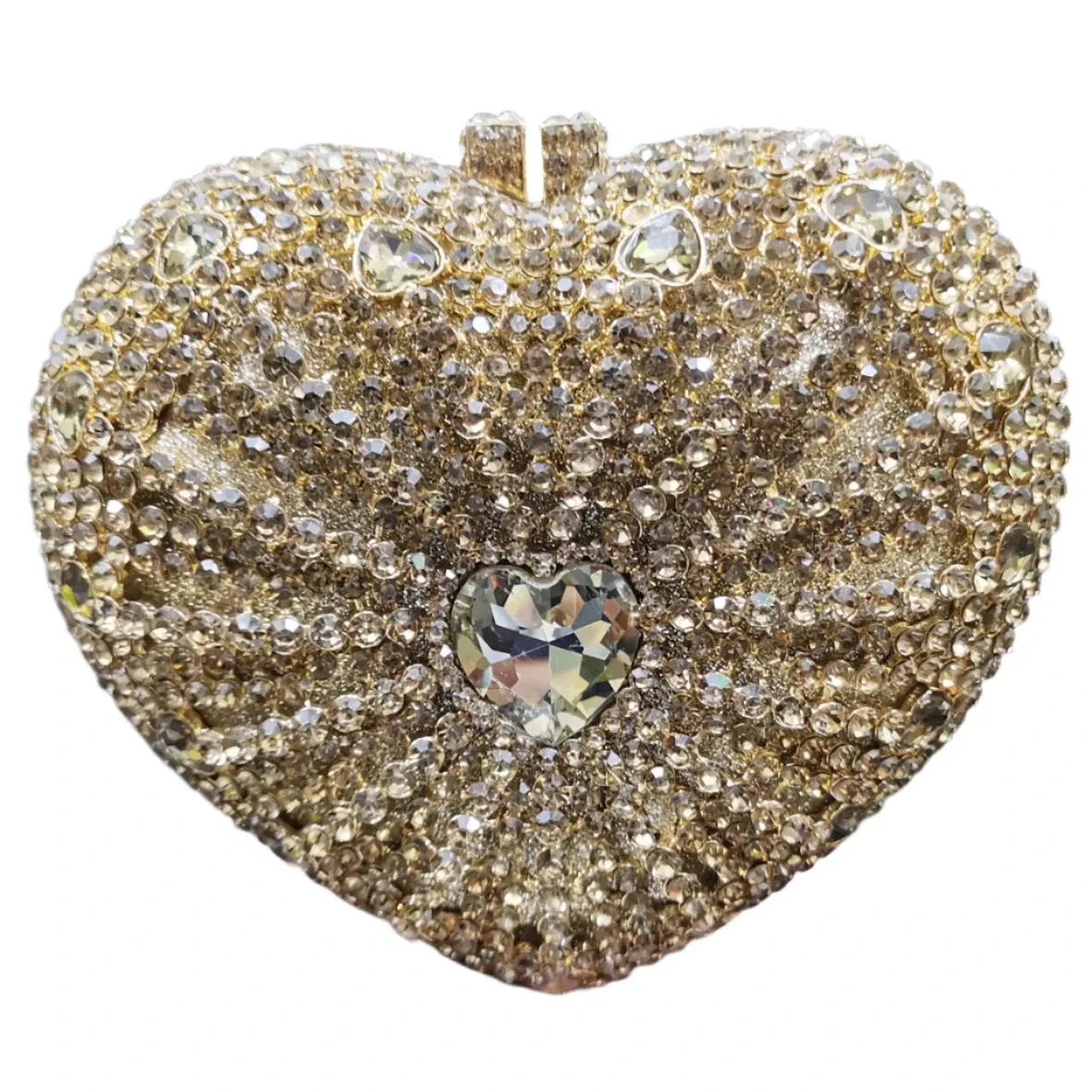 Heart Shape Diamond Crystal Decor Evening Clutch Bags
