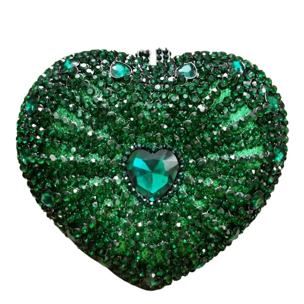Heart Shape Diamond Crystal Decor Evening Clutch Bags