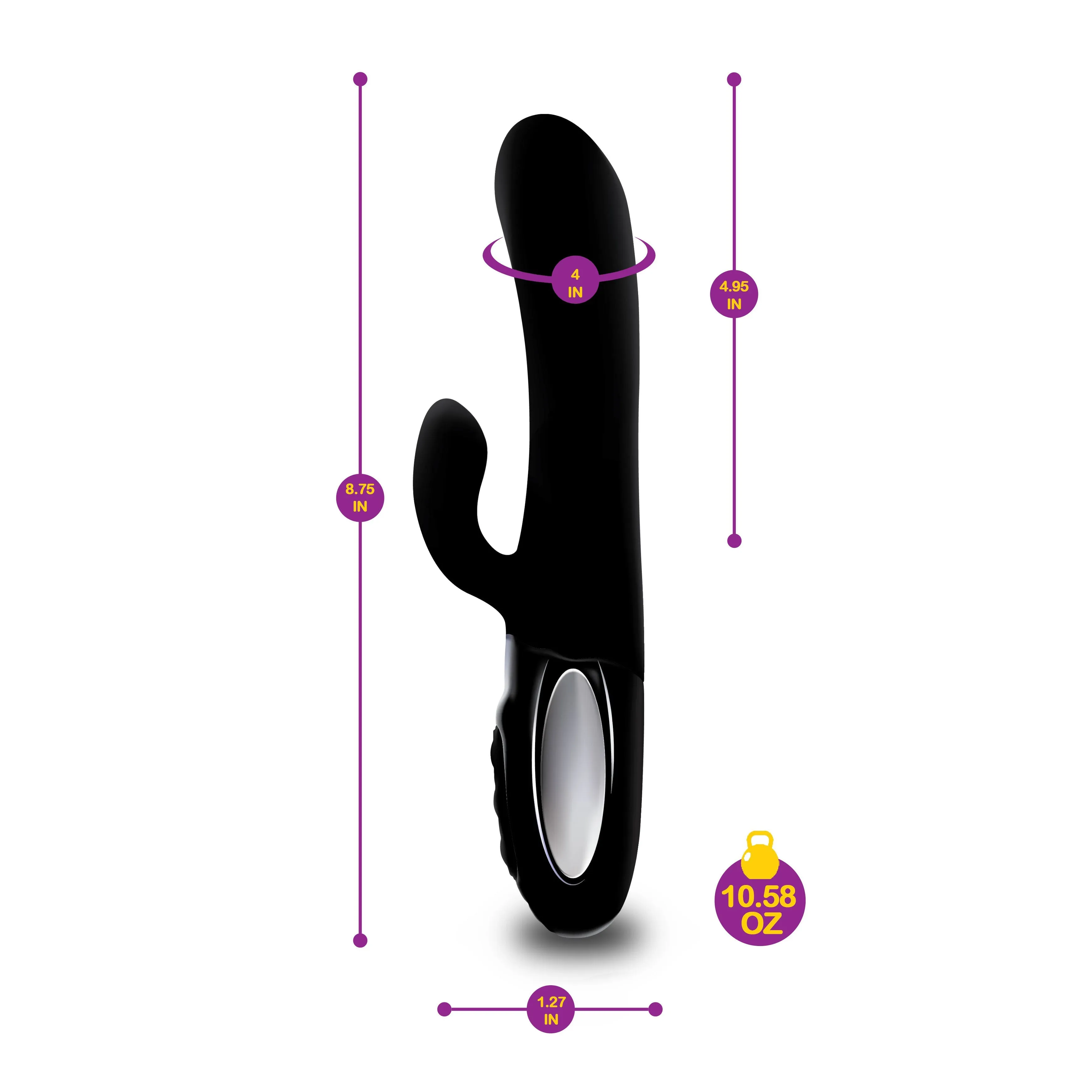Hypnotic - Black - Thrusting Rabbit With Swinging Clitoral Stimulator