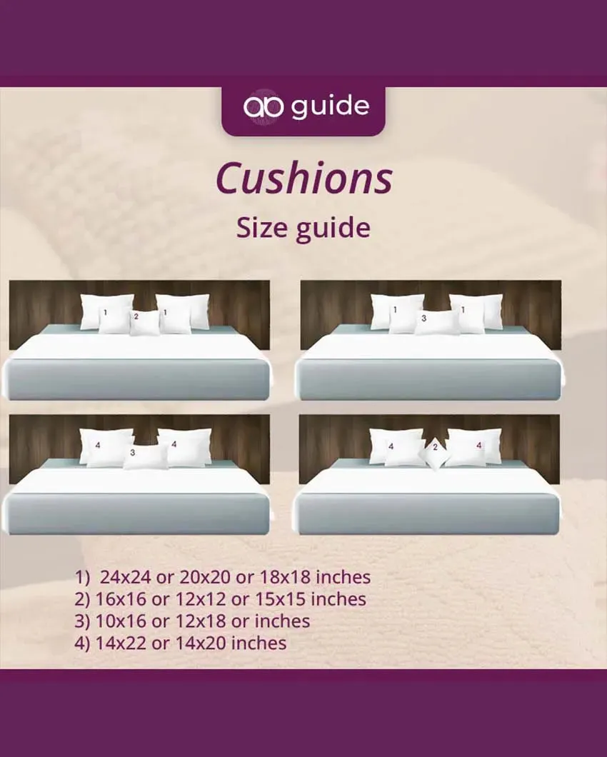 Jacquard Persian Motif Cotton Chenille Cushion Covers | Set Of 2 | 17x17 inches