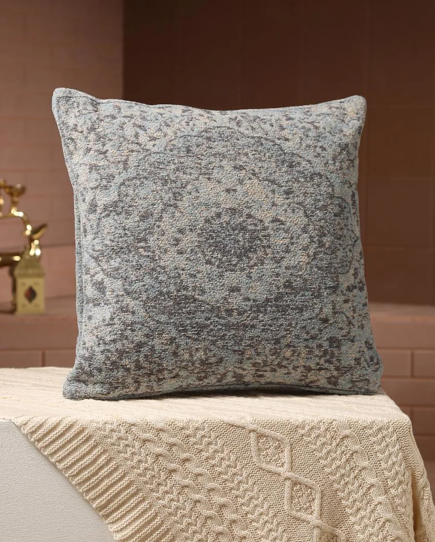 Jacquard Persian Motif Cotton Chenille Cushion Covers | Set Of 2 | 17x17 inches