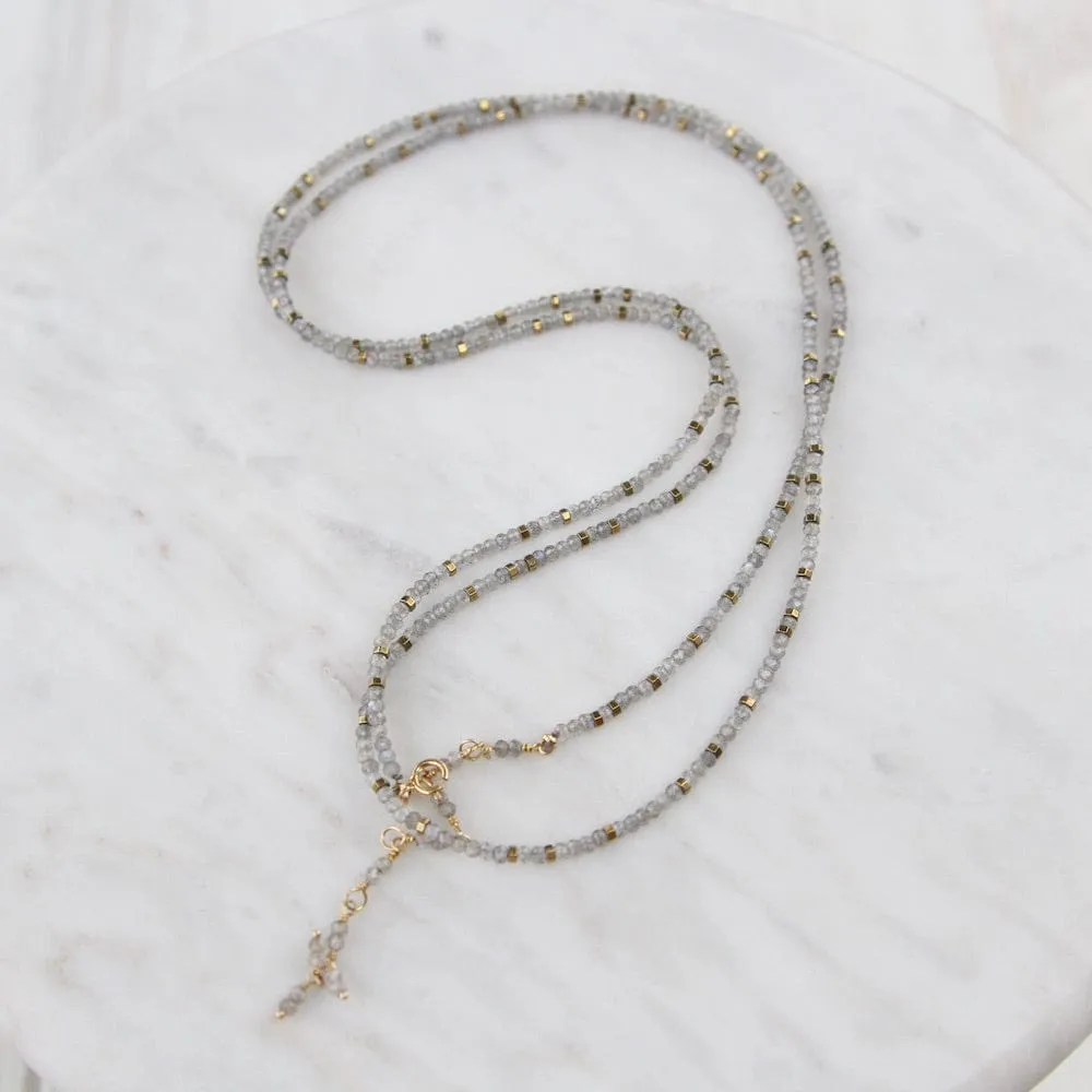 Labradorite Confetti Wrap Bracelet & Necklace