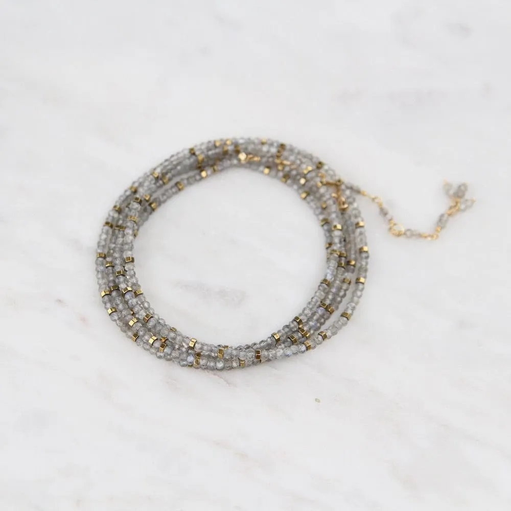 Labradorite Confetti Wrap Bracelet & Necklace