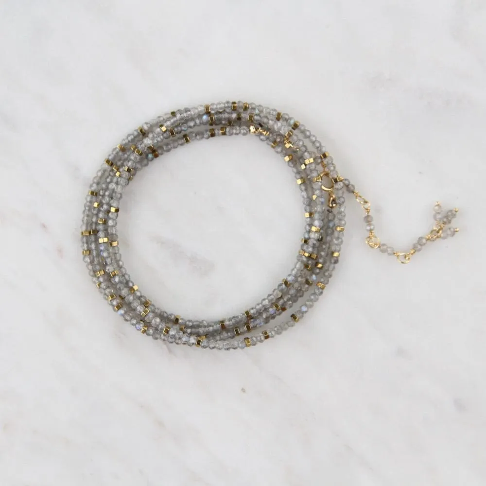 Labradorite Confetti Wrap Bracelet & Necklace