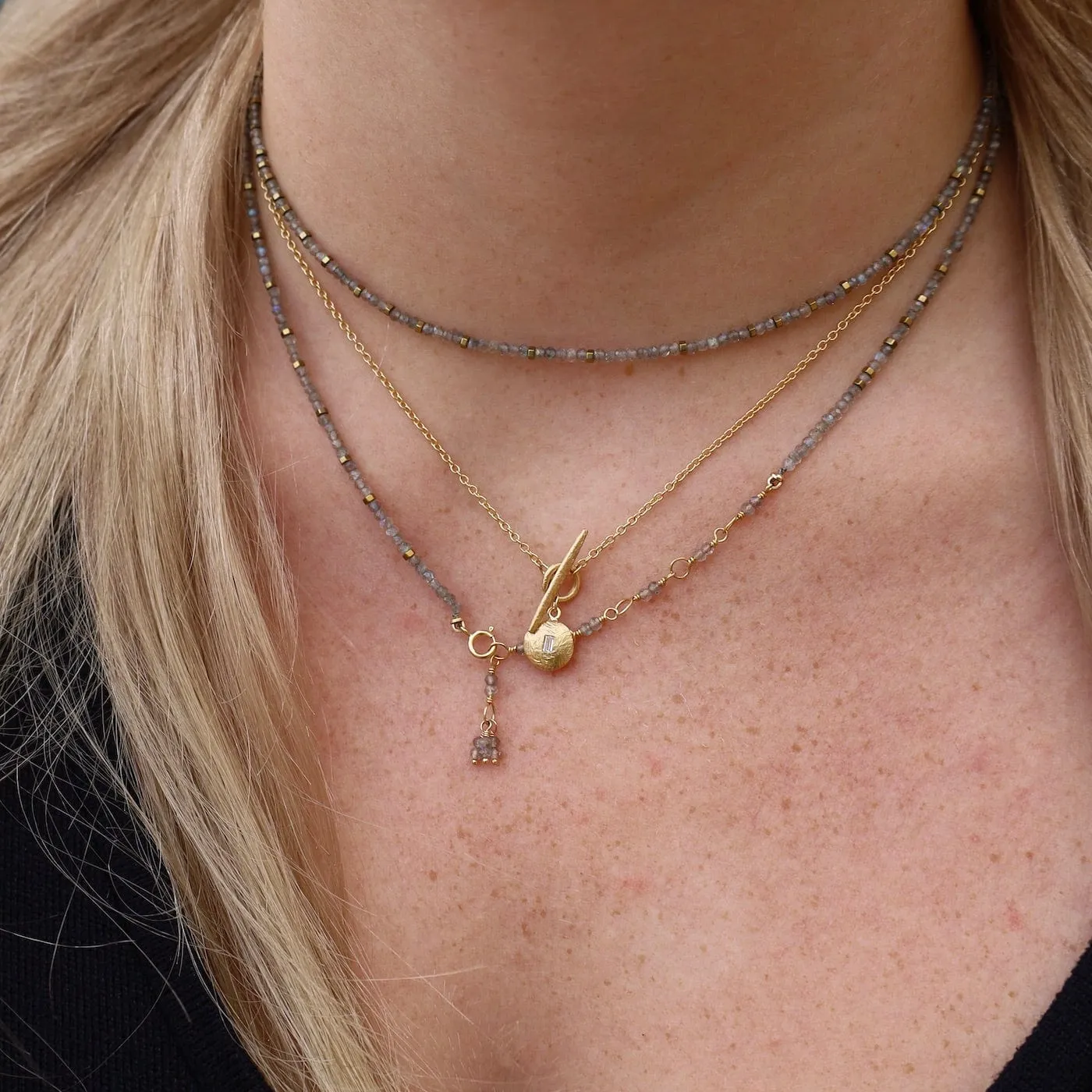 Labradorite Confetti Wrap Bracelet & Necklace