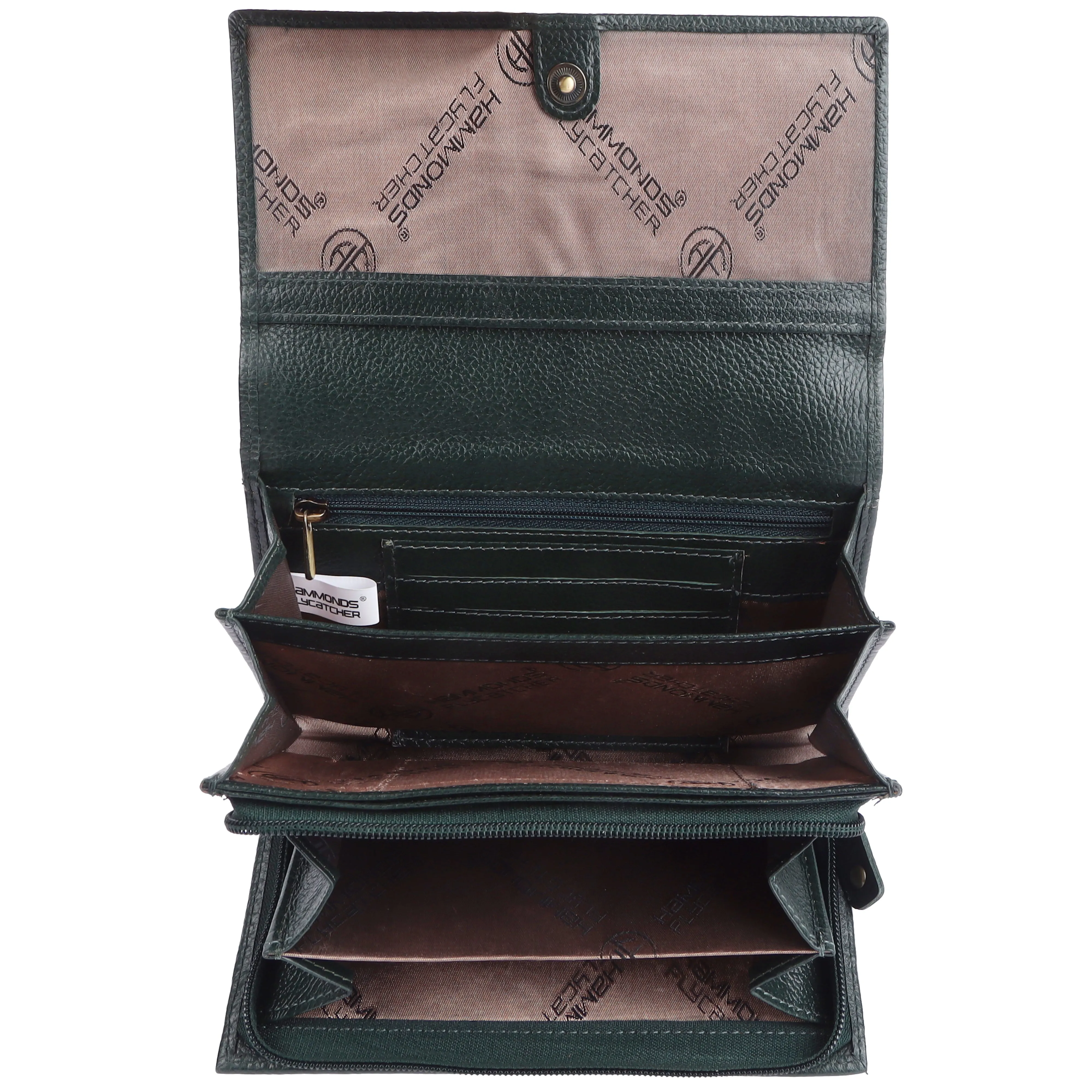 Ladies Leather Purse - RFID Protected, 8 Card Slots, 5 Compartments, Button Closure - For Daily Use
