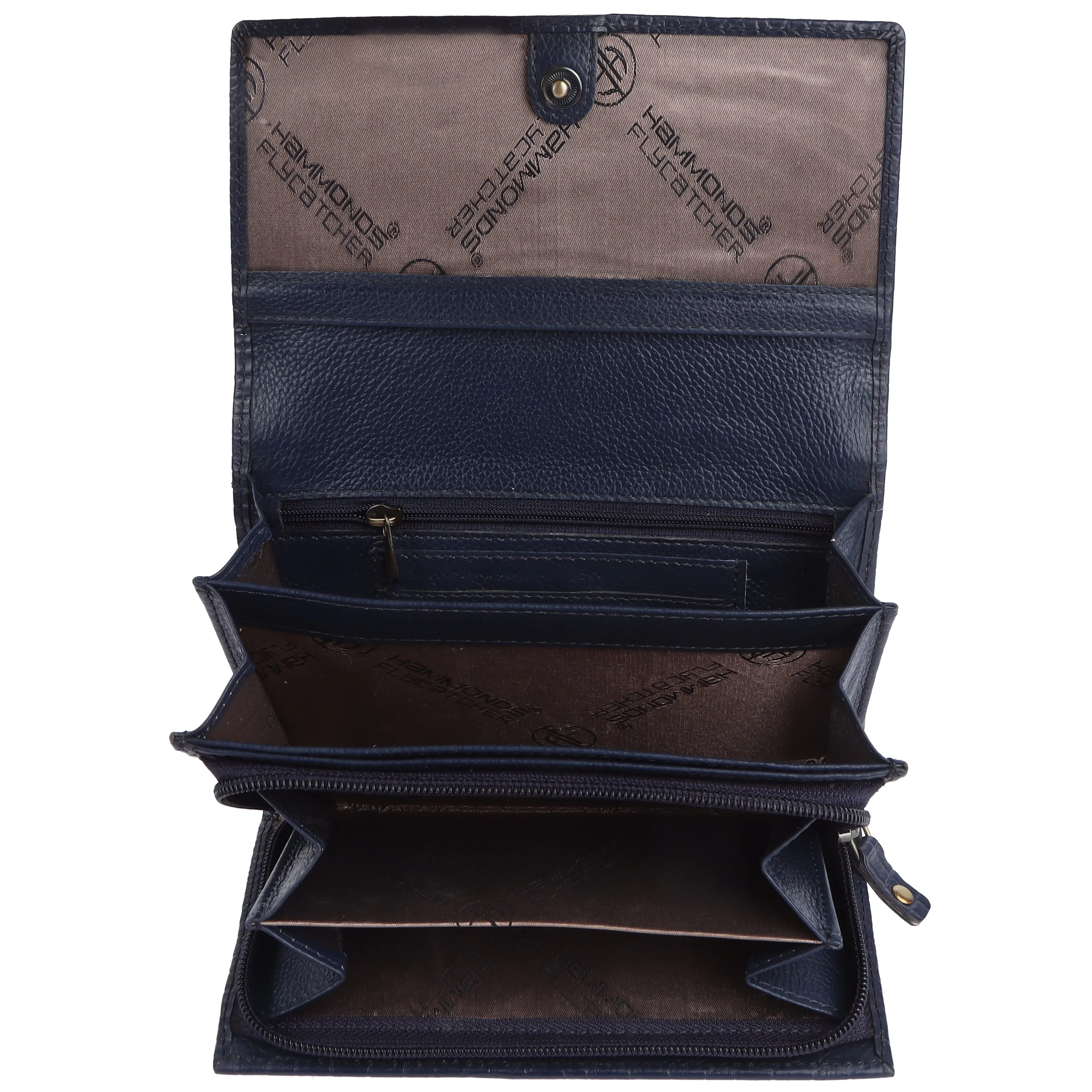 Ladies Leather Purse - RFID Protected, 8 Card Slots, 5 Compartments, Button Closure - For Daily Use