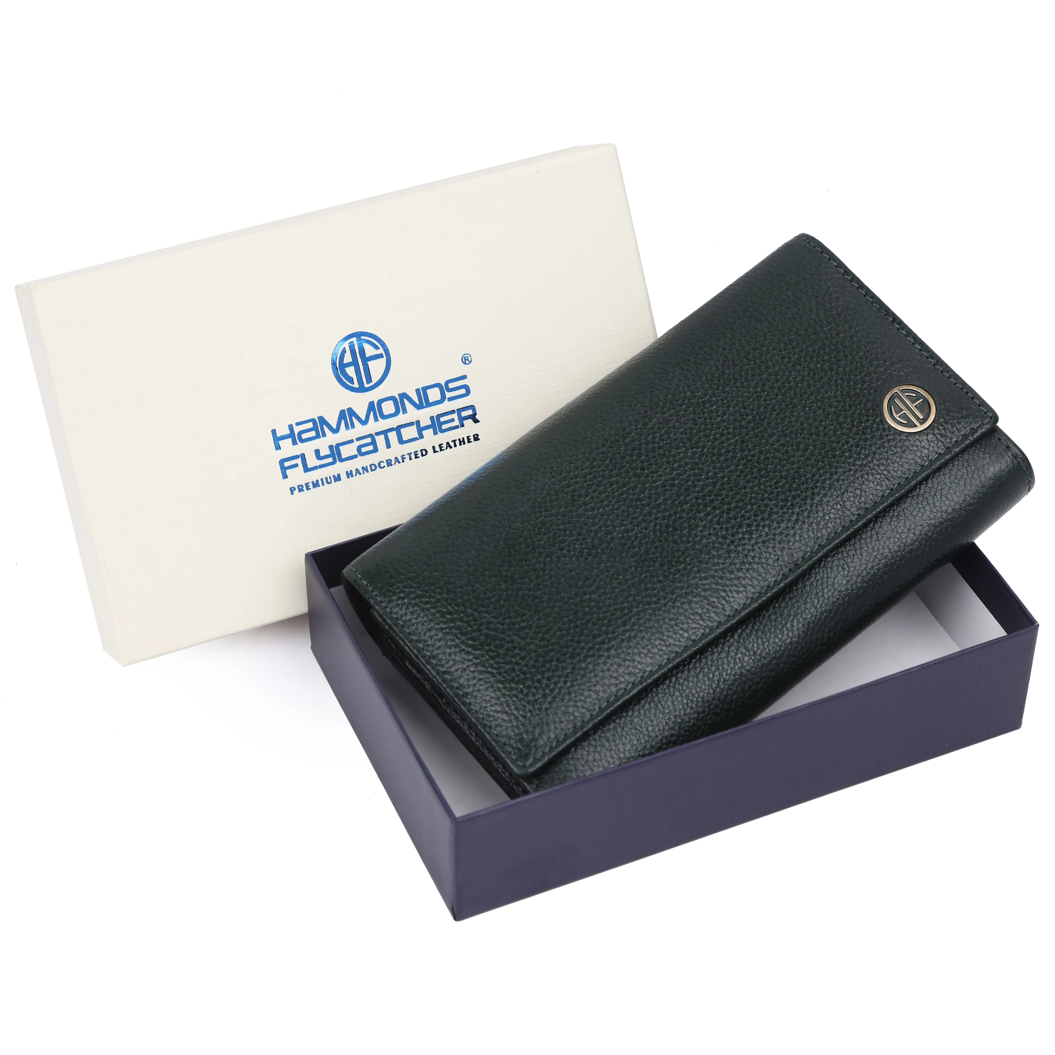 Ladies Leather Purse - RFID Protected, 8 Card Slots, 5 Compartments, Button Closure - For Daily Use
