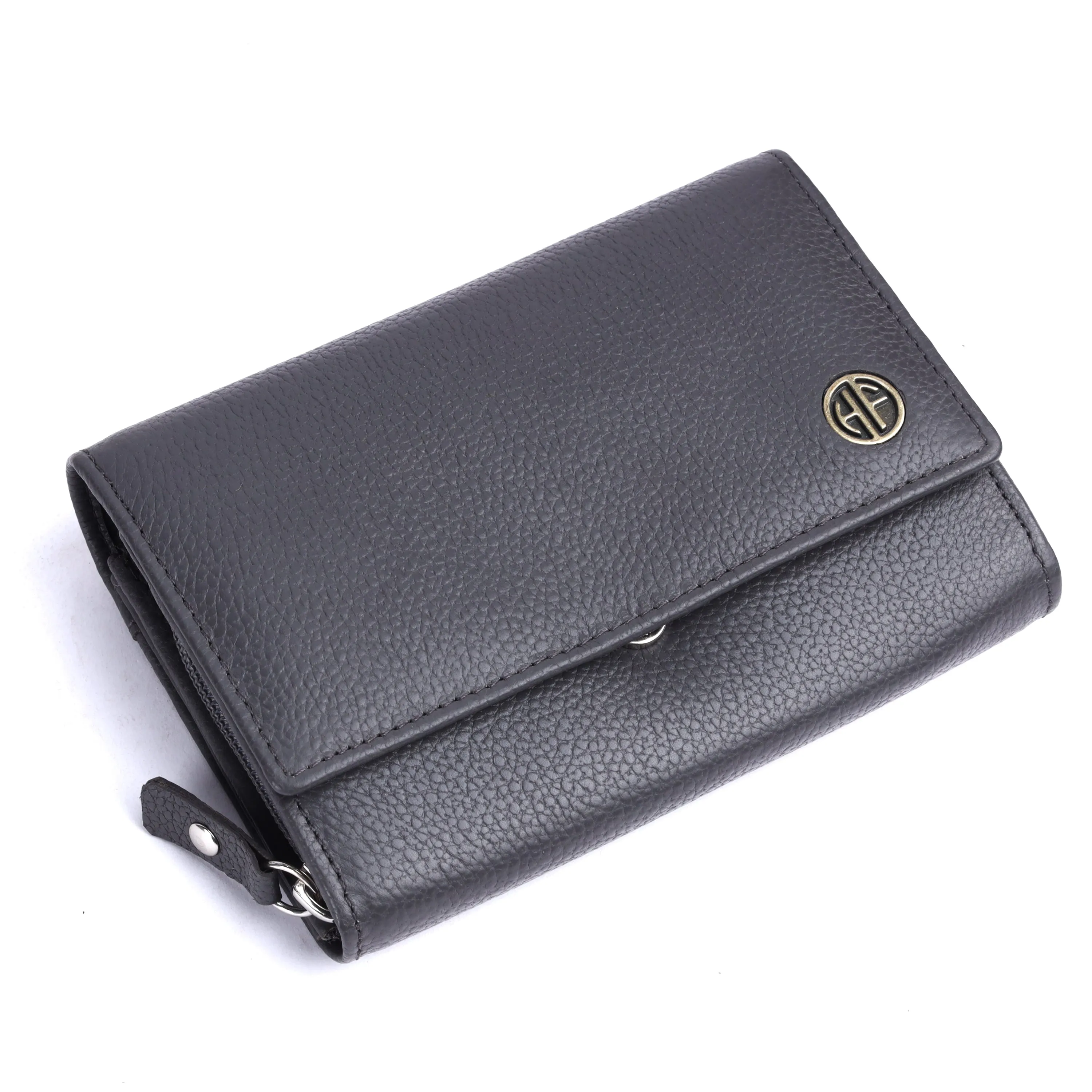 Ladies Leather Purse - RFID Protected, 8 Card Slots, 5 Compartments, Button Closure - For Daily Use