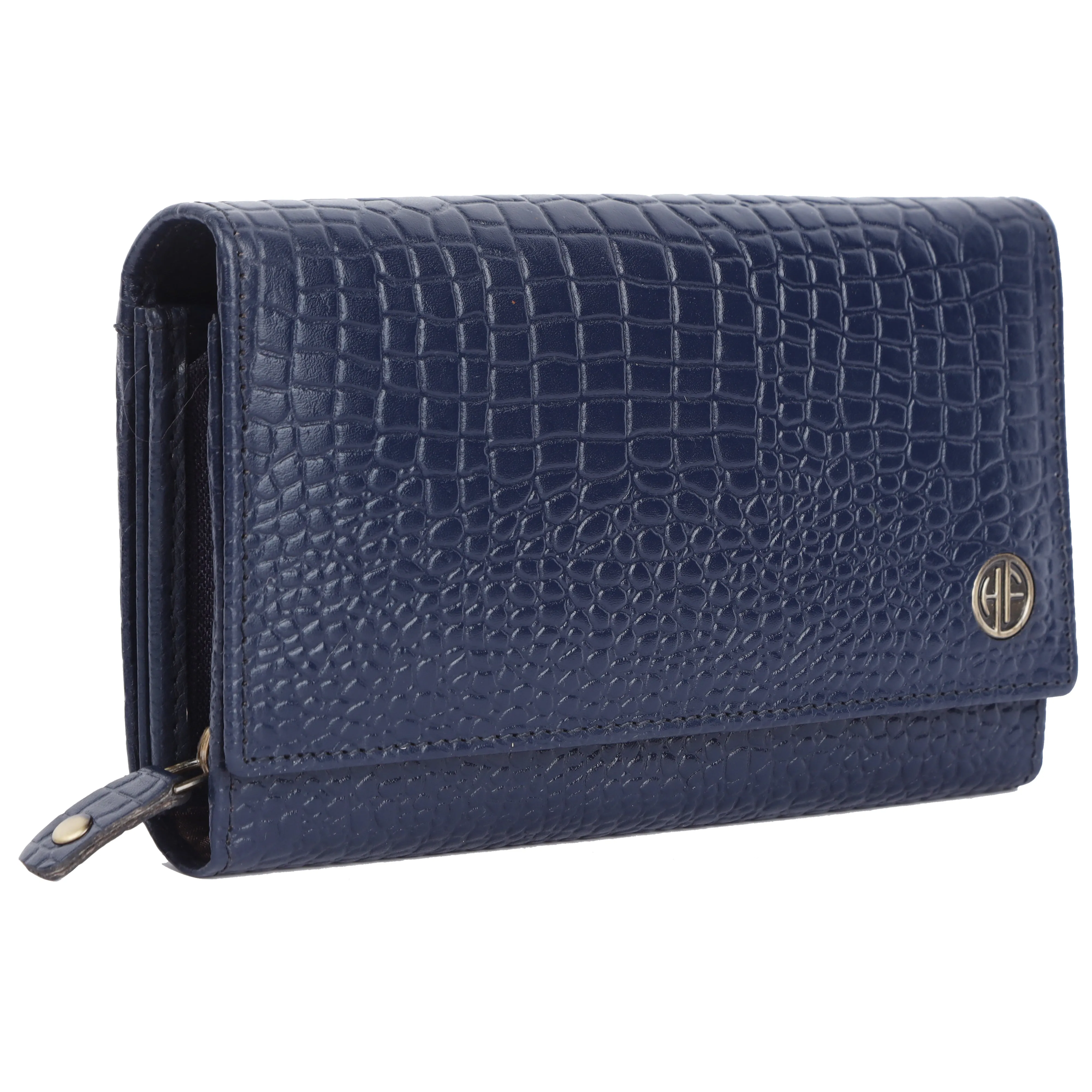 Ladies Leather Purse - RFID Protected, 8 Card Slots, 5 Compartments, Button Closure - For Daily Use