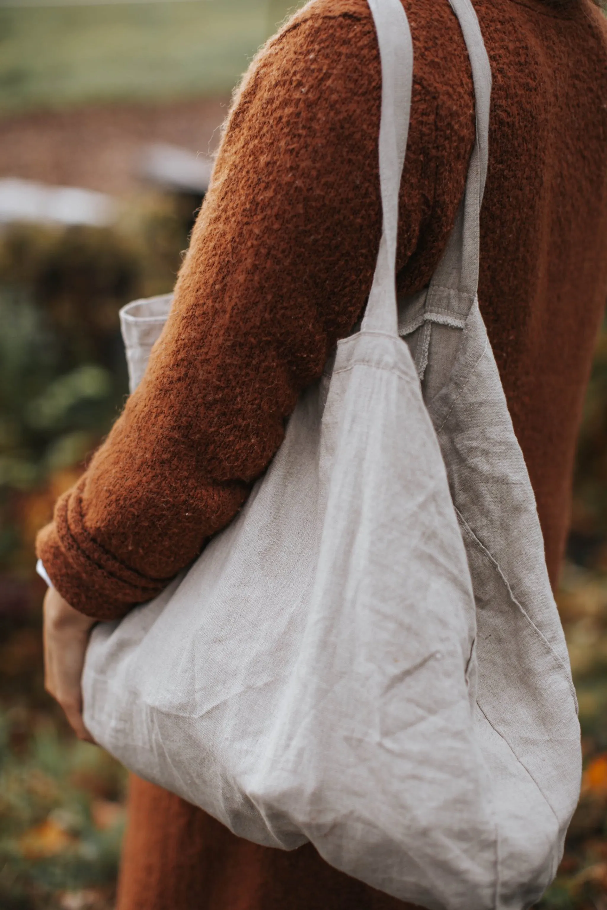 Large Linen Bag - Beige