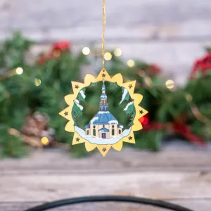 Laser Cut Star Ornament with Seiffen Church Color