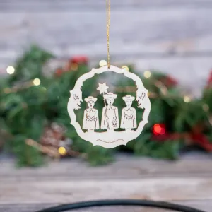 Laser Cut Wreath Ornament with Choir Boys