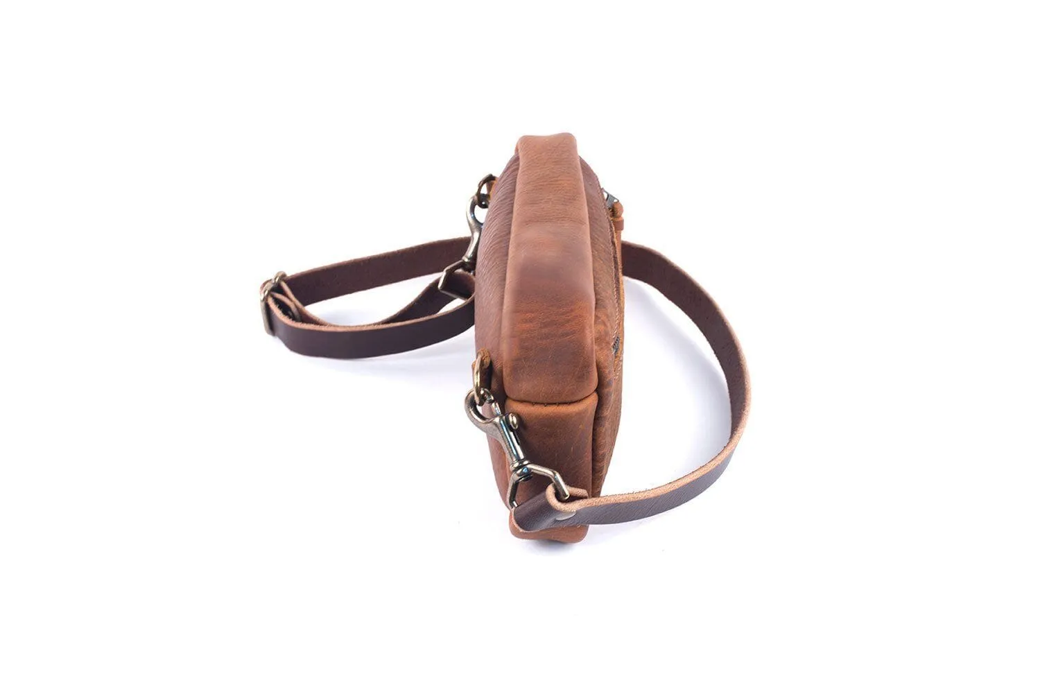 LEATHER FANNY PACK / LEATHER WAIST BAG - BLACK - IN STOCK