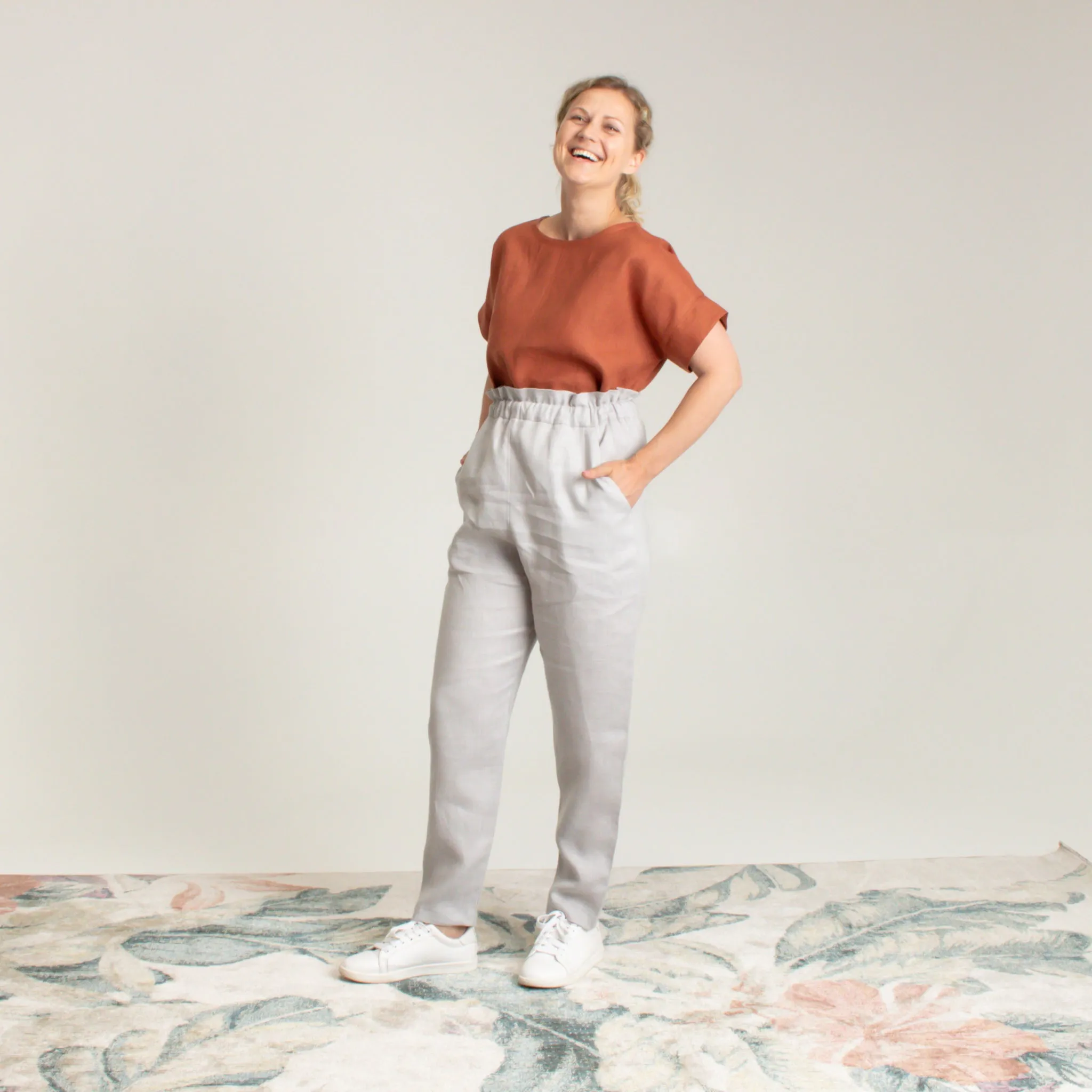 LILA Tapered pants - Grey, size S