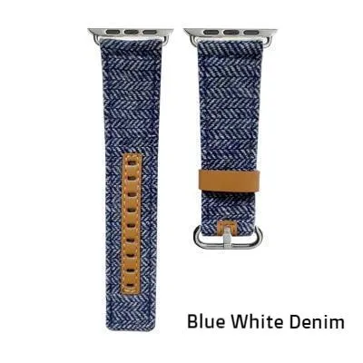 Luxury Denim/Leather Apple Watch Band