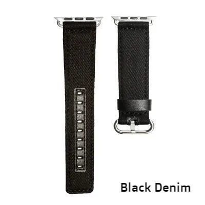 Luxury Denim/Leather Apple Watch Band