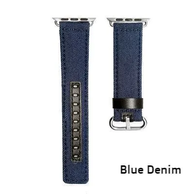 Luxury Denim/Leather Apple Watch Band