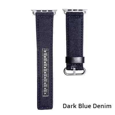 Luxury Denim/Leather Apple Watch Band