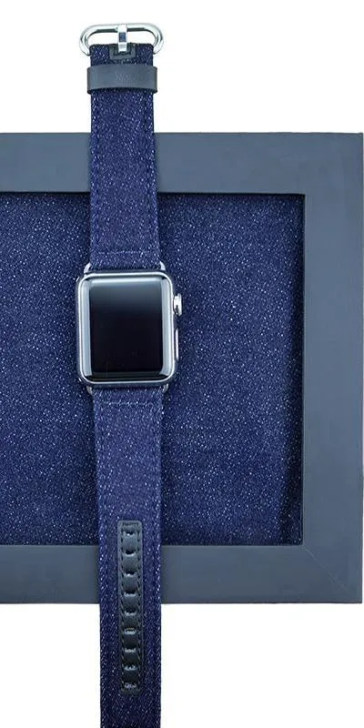 Luxury Denim/Leather Apple Watch Band