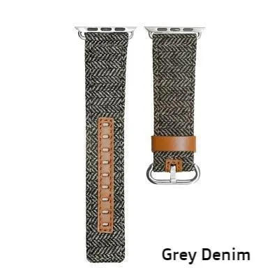 Luxury Denim/Leather Apple Watch Band