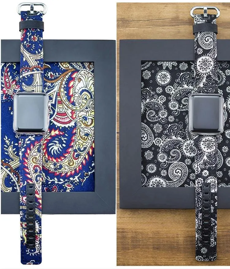 Luxury Denim/Leather Apple Watch Band