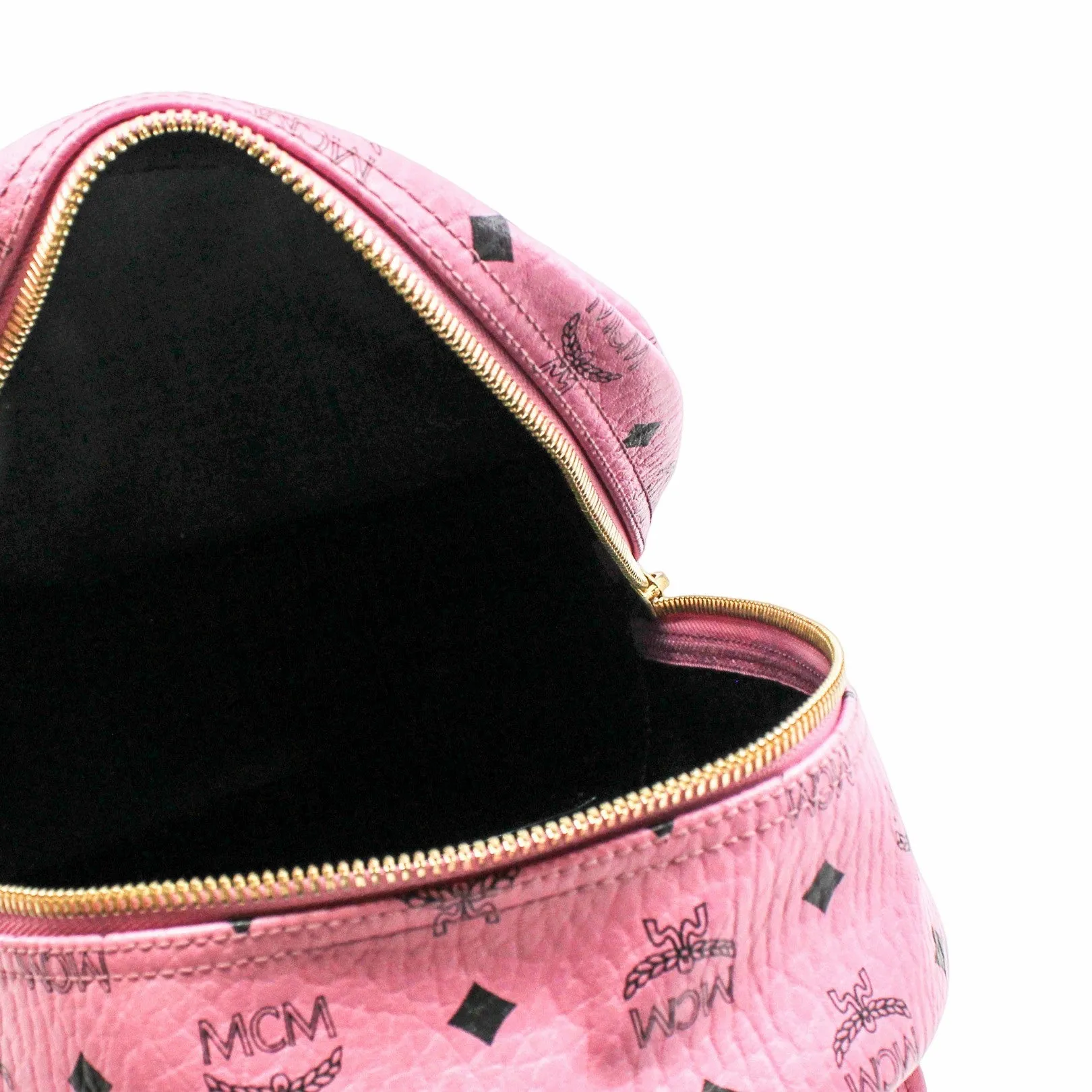 METALLIC VISETOS STUDDED SMALL DUAL STARK BACKPACKL PINK  GHW