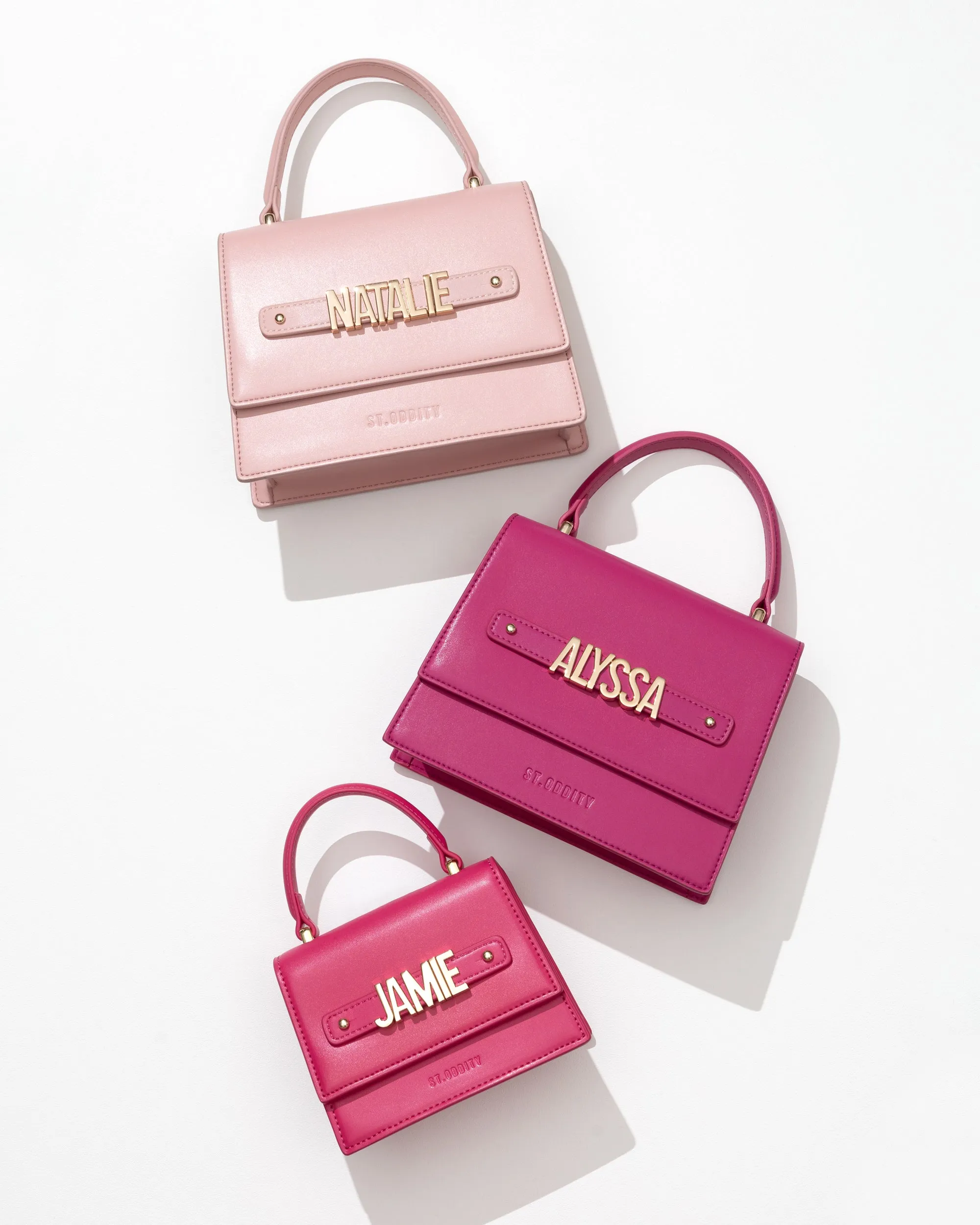 Mini Evening Bag in Hot Pink with Personalised Hardware