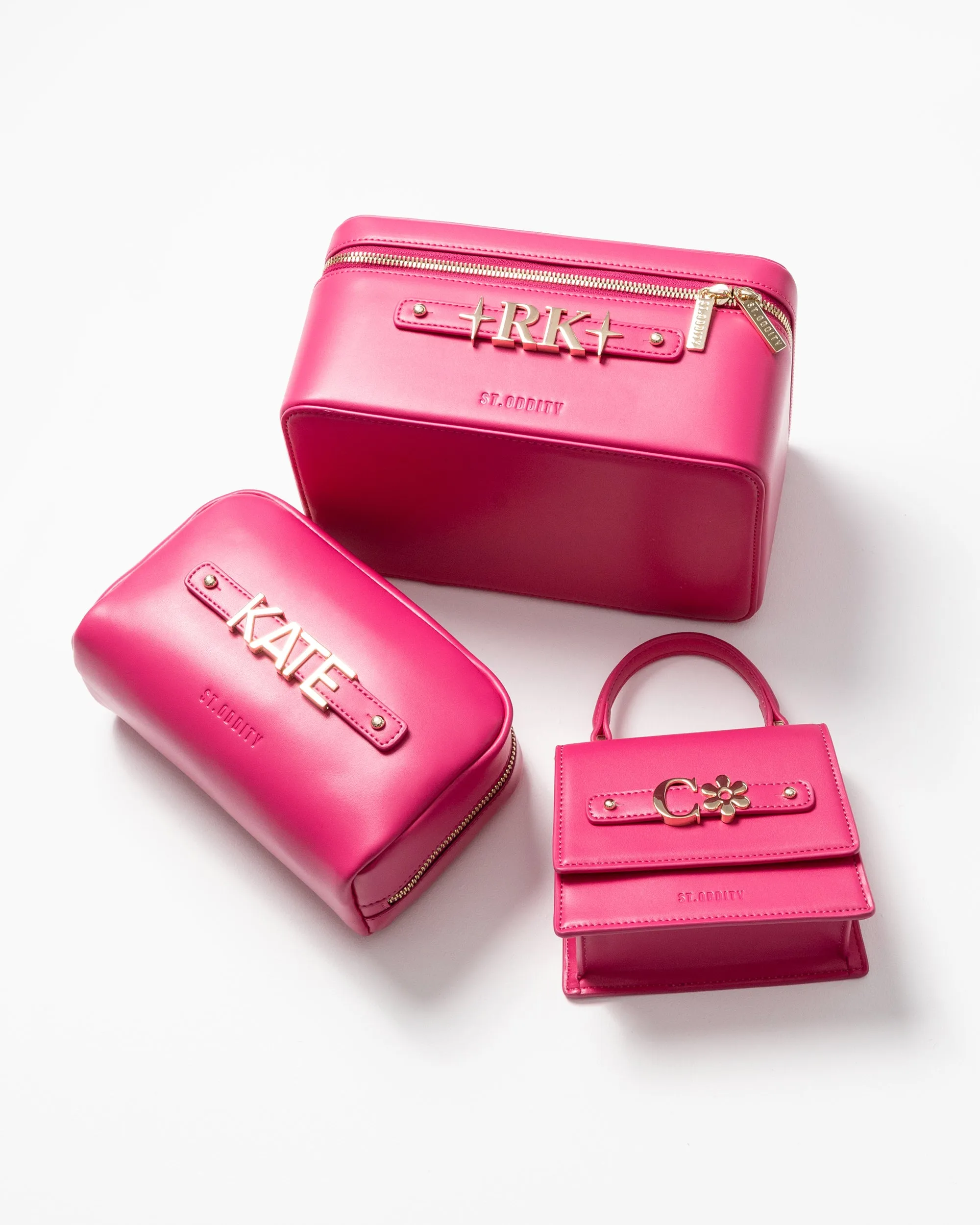 Mini Evening Bag in Hot Pink with Personalised Hardware