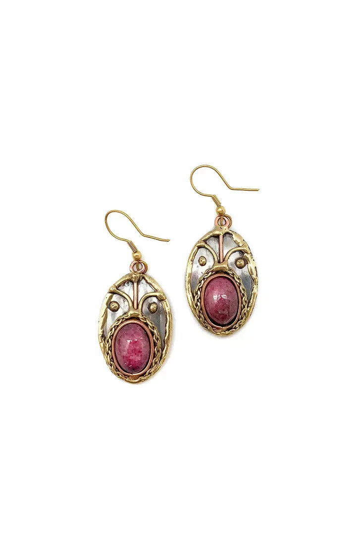 Mixed Metal & Semi-Precious Stone Earrings