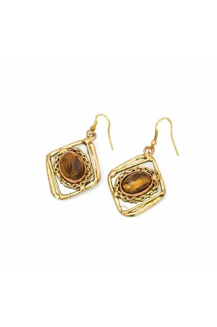 Mixed Metal & Semi-Precious Stone Earrings