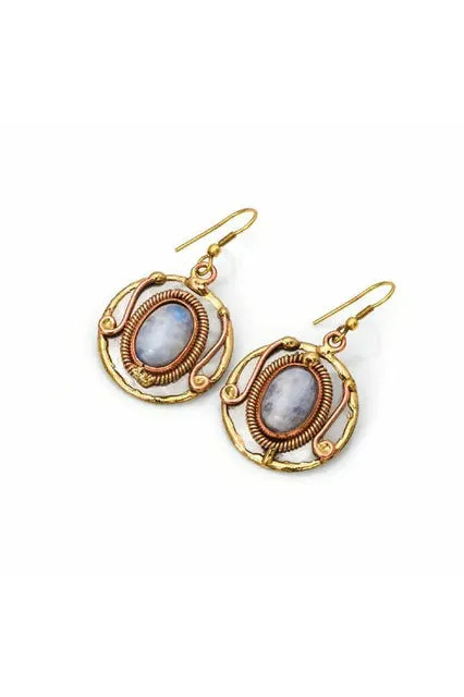 Mixed Metal & Semi-Precious Stone Earrings