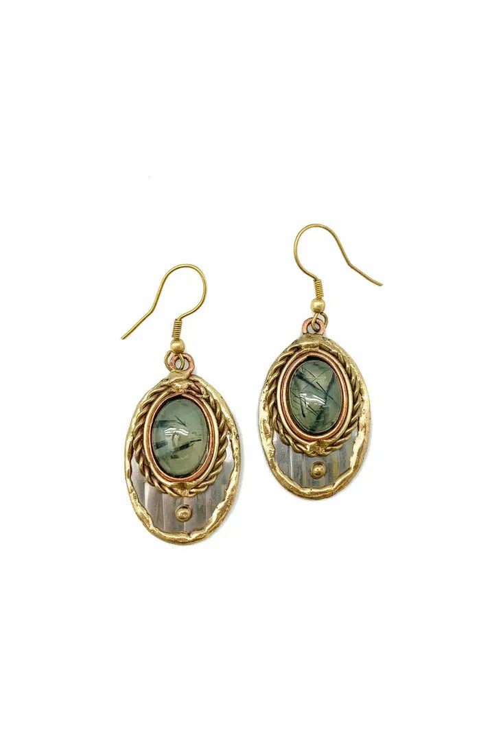 Mixed Metal & Semi-Precious Stone Earrings