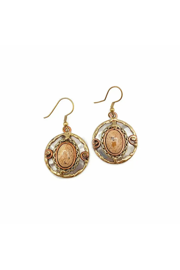 Mixed Metal & Semi-Precious Stone Earrings