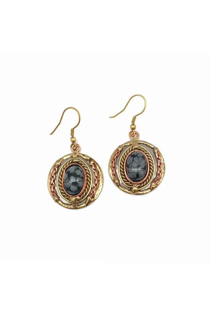 Mixed Metal & Semi-Precious Stone Earrings