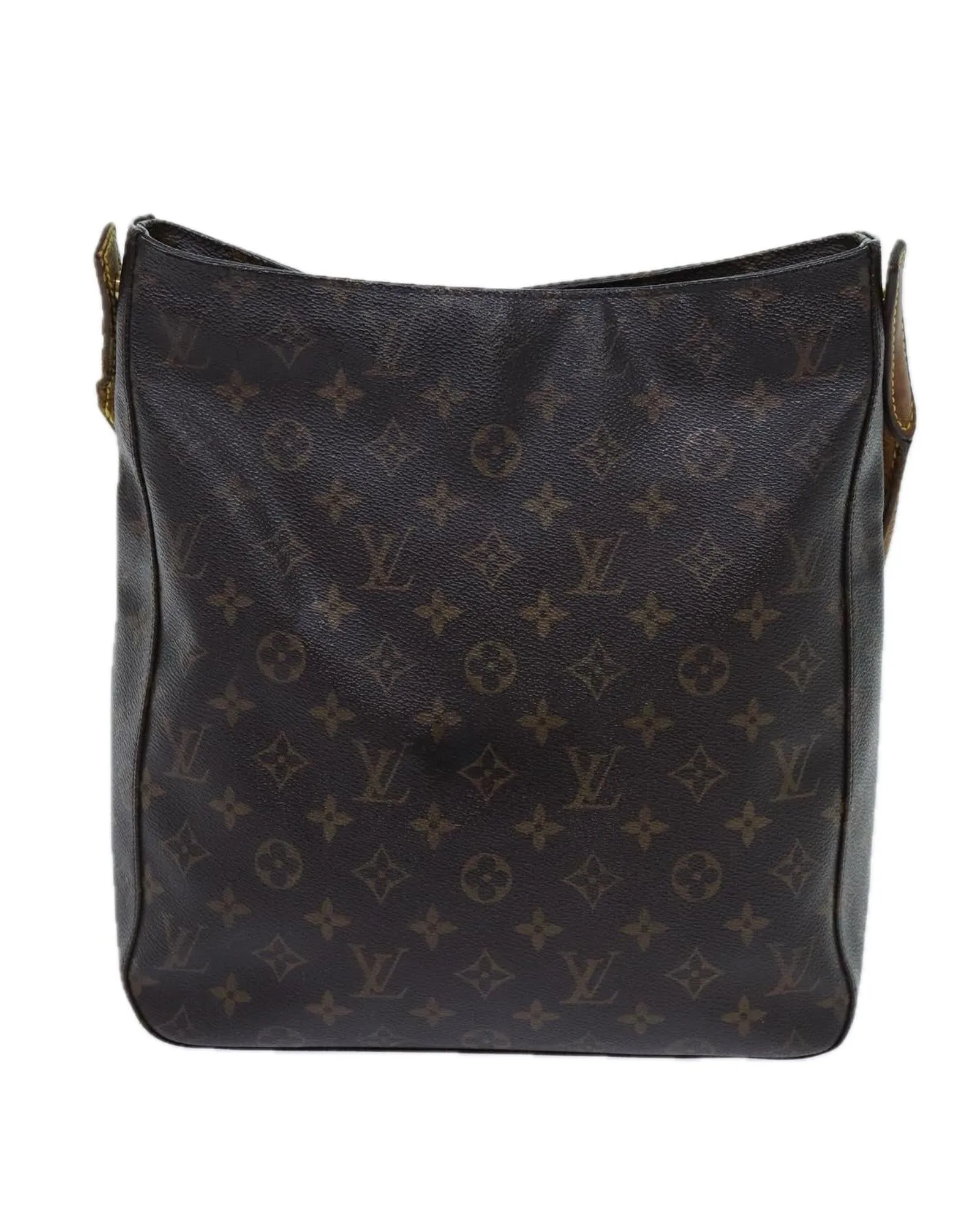 Monogram Shoulder Bag with Looping Design and Shoulder Drop 28cm
