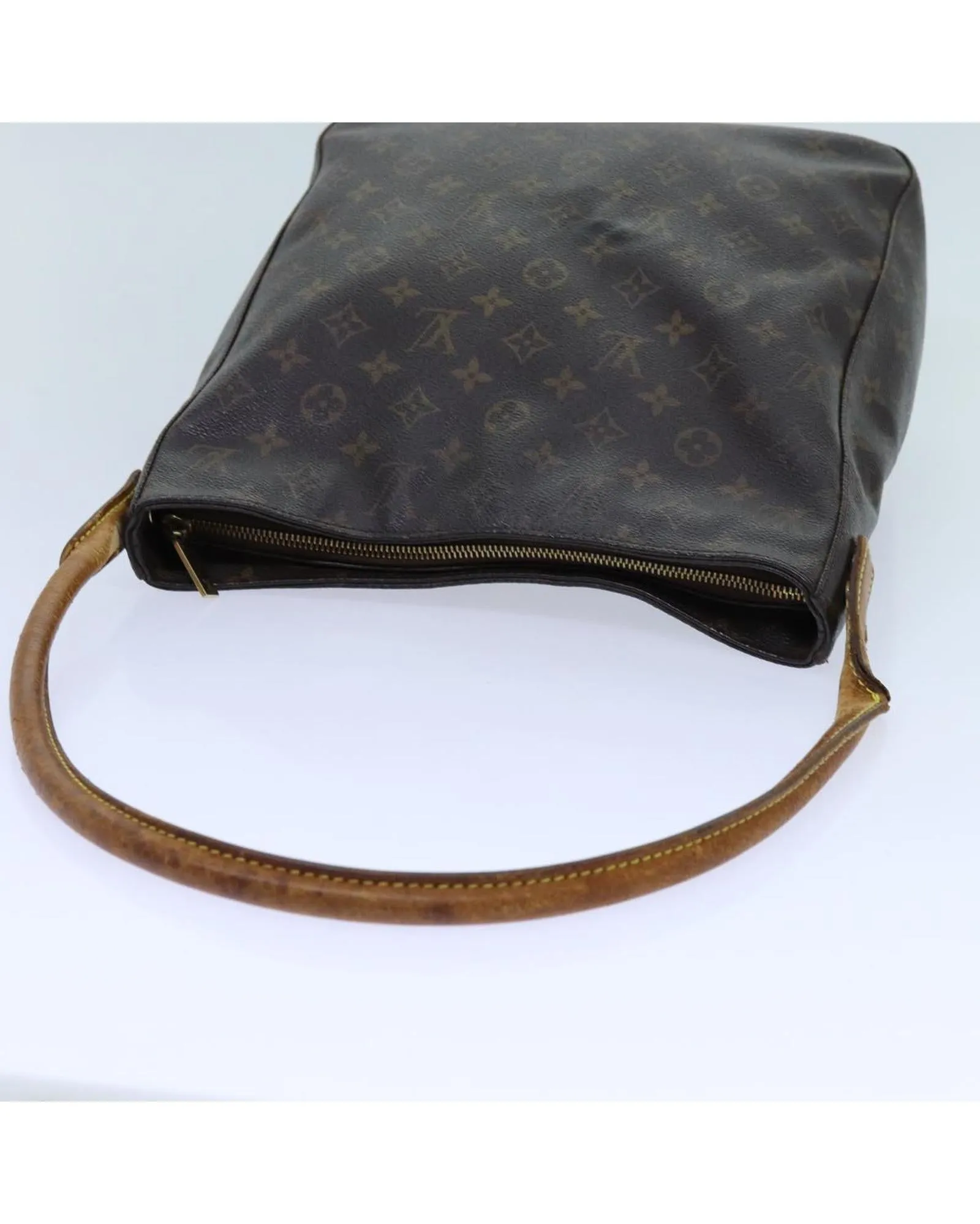 Monogram Shoulder Bag with Looping Design and Shoulder Drop 28cm