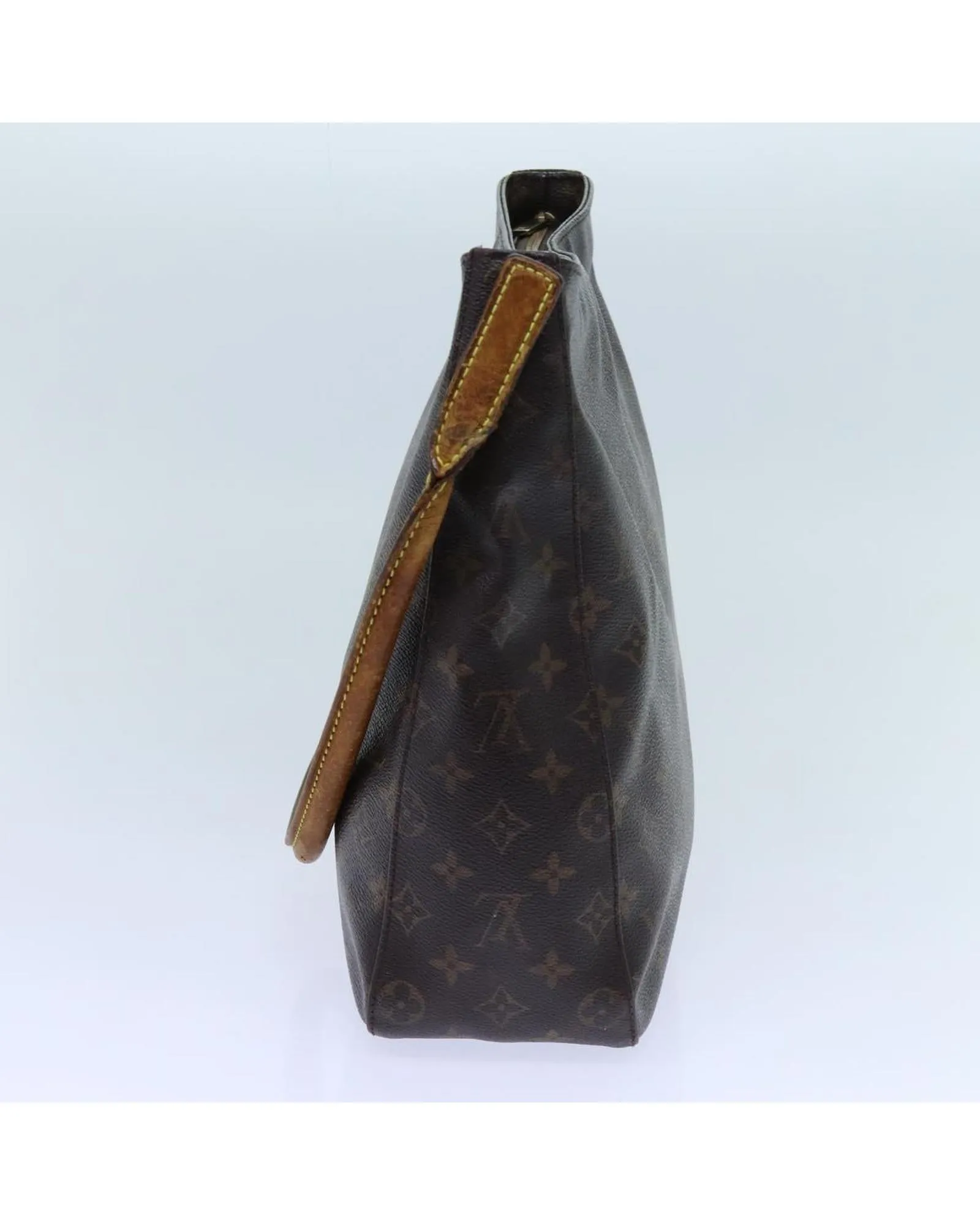 Monogram Shoulder Bag with Looping Design and Shoulder Drop 28cm