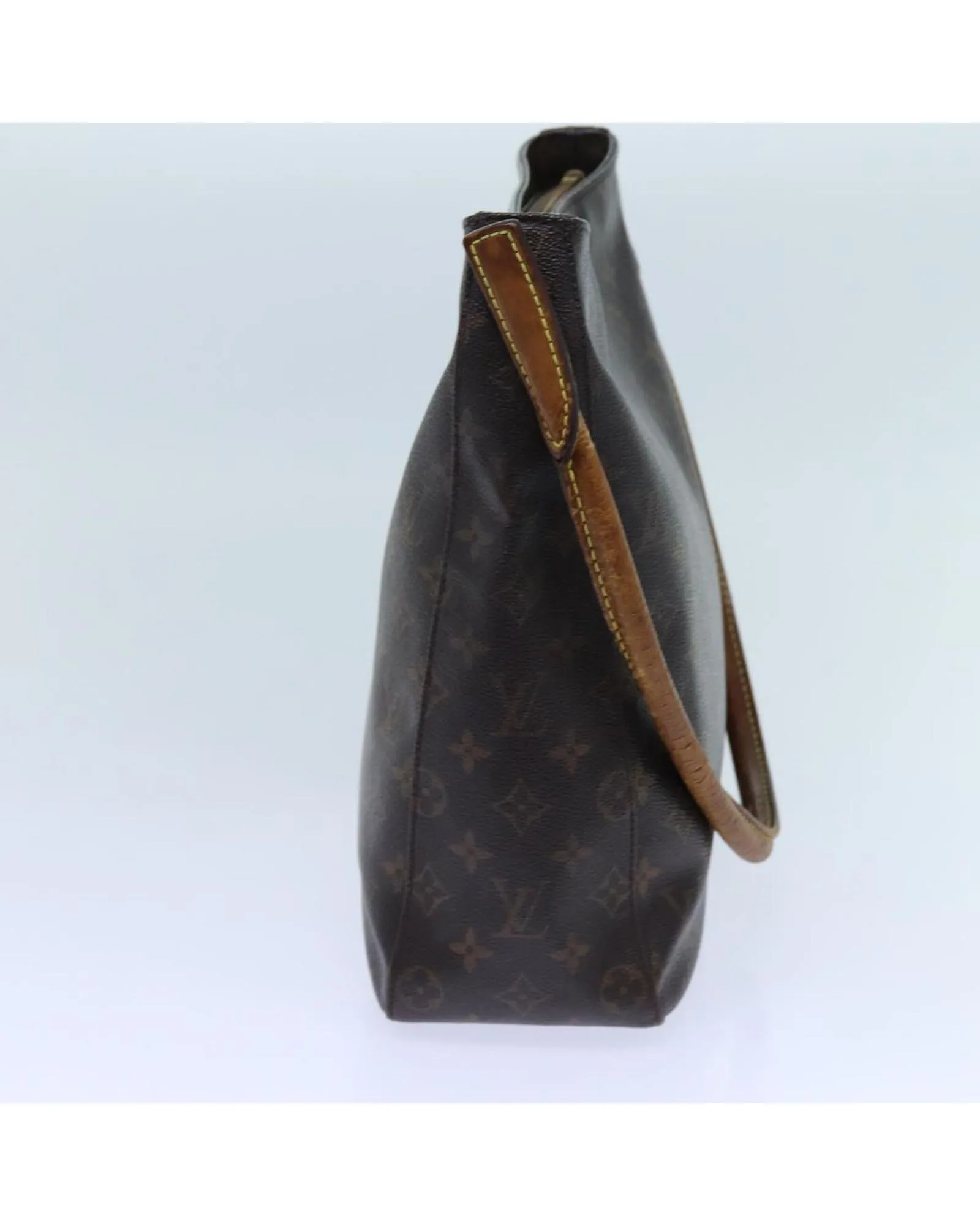 Monogram Shoulder Bag with Looping Design and Shoulder Drop 28cm