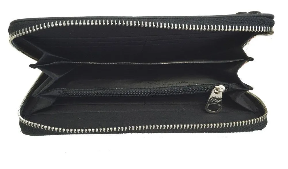 Montana West Concealed Carry Western Tooled Leather Purse and Wallet - Black
