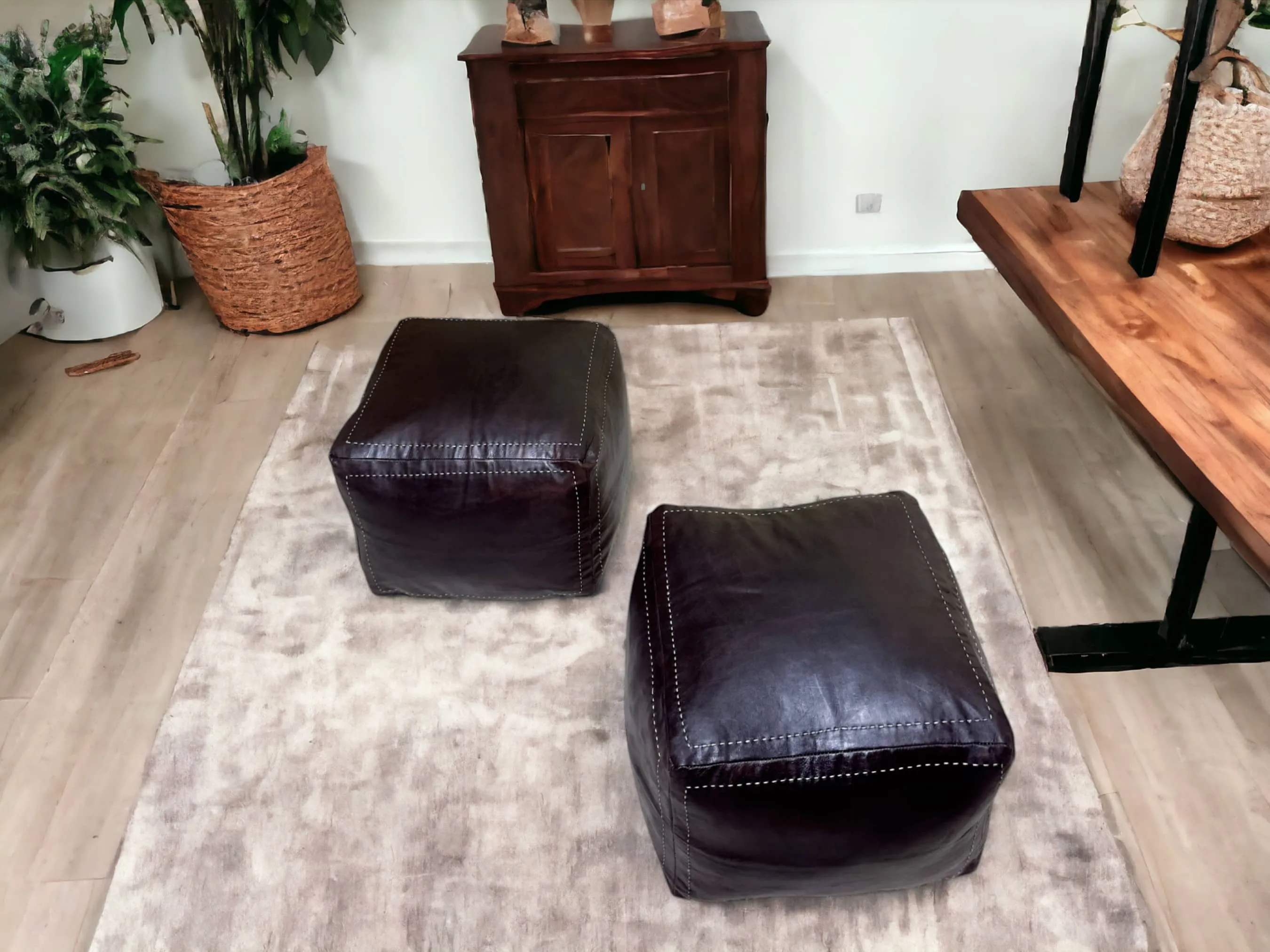 Moroccan Brown Square Pouf: A Timeless Treasure of Berber Craftsmanship