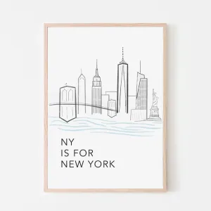 N is for New York Skyline Art Print