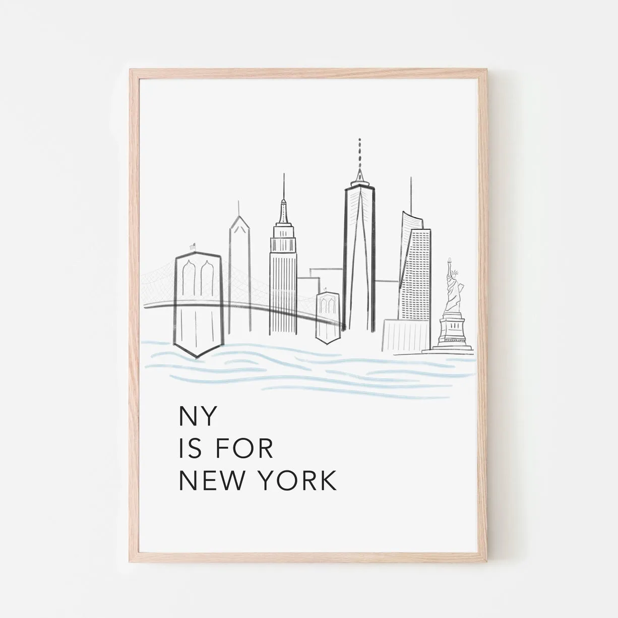 N is for New York Skyline Art Print